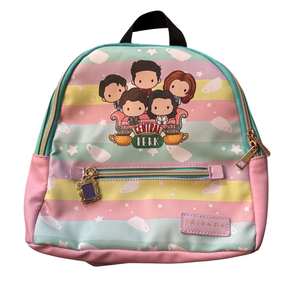 Friends Central Perk Characters Pastel Stripe Mini Backpack Bag